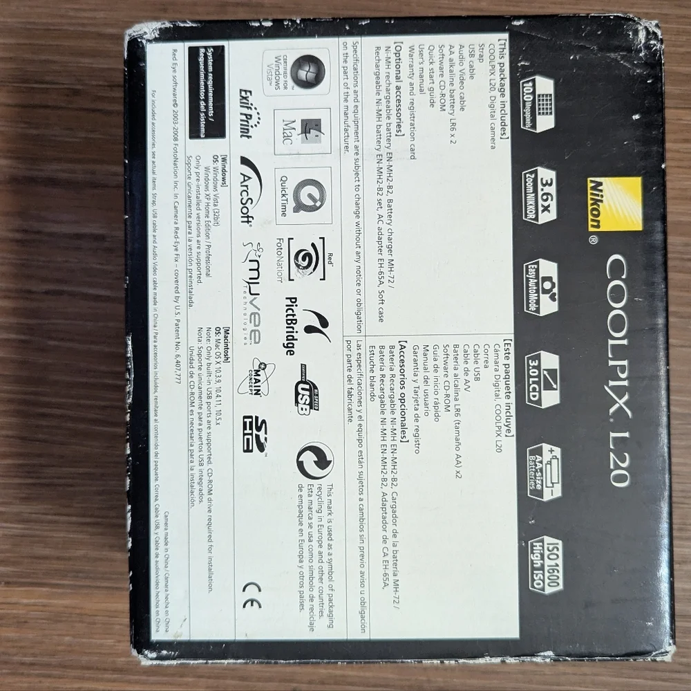Nikon COOLPIX L20 Digital Camera - Red